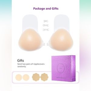 Reusable Silicone Stick on Bra- Invisible and Seamless- Size C Cup- New in Box!